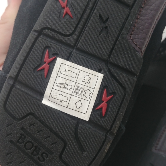 NEW BOBS Skechers | black leather suede shoes slip on rhinestone shoes black 11 - Picture 7 of 14